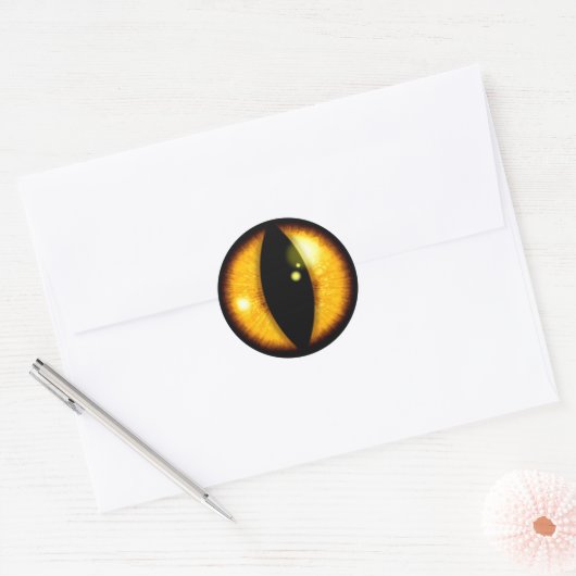 Amber Dragons Eye Ronde Sticker (Envelop)