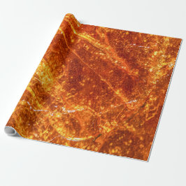 AMBER DROP GOLDEN YELLOW ABSTRACT PATROON CADEAUPAPIER