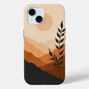 Amber Dusk Minimaal Landschaps Phonehoesje iPhone 15 Case