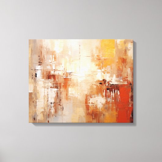 Amber Echoes Abstract Schilderen - Aardetinten Canvas Afdruk (Voorkant)