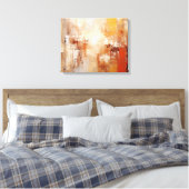 Amber Echoes Abstract Schilderen - Aardetinten Canvas Afdruk (Insitu (Slaapkamer))