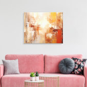 Amber Echoes Abstract Schilderen - Aardetinten Canvas Afdruk (Insitu (Woonkamer))