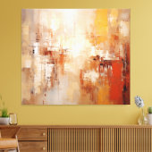 Amber Echoes Abstract Schilderen - Aardetinten Canvas Afdruk (Insitu (Woonkamer))