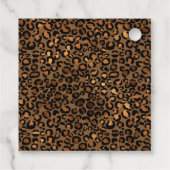 Amber edelsteen en iriserend luipaard patroon bedankjes labels (Achterkant)