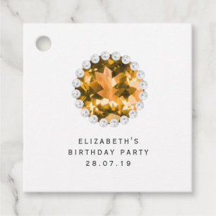 Amber edelsteen luxe getuft faux leer bedankjes labels