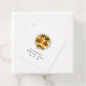 Amber edelsteen luxe getuft faux leer bedankjes labels (In situ)