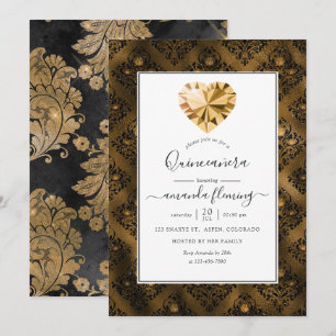 Amber edelsteen Quinceañera Kaart