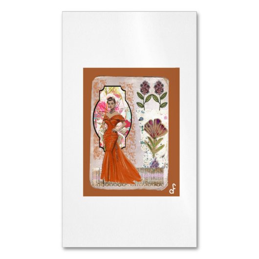 Amber Elegance Magnetisch Visitekaartje (Voorkant Verticaal)
