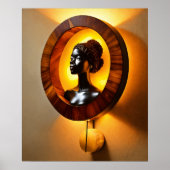 "Amber Elegance: Muurschans met Chignon Poster (Voorkant)
