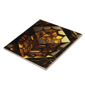 Amber en gouden kubus, 3D effect Tegeltje (Zijkant)