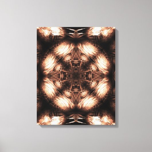 Amber Energie Mandala Fractale Kunst Canvas Afdruk (Voorkant)