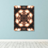 Amber Energie Mandala Fractale Kunst Canvas Afdruk (Insitu (Houten vloer))