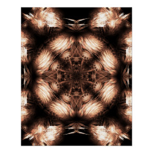 Amber Energie Mandala Fractale Kunst Perfect Poster