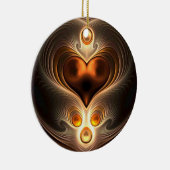 Amber Eternity Heart kerstversiering Keramisch Ornament (Rechts)