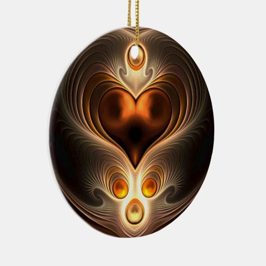 Amber Eternity Heart kerstversiering Keramisch Ornament (Rechts)