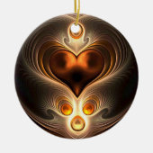 Amber Eternity Heart kerstversiering Keramisch Ornament (Voorkant)