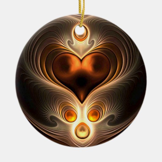 Amber Eternity Heart kerstversiering Keramisch Ornament (Voorkant)