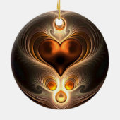 Amber Eternity Heart kerstversiering Keramisch Ornament (Achterkant)