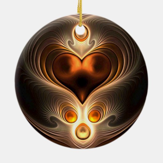 Amber Eternity Heart kerstversiering Keramisch Ornament (Achterkant)