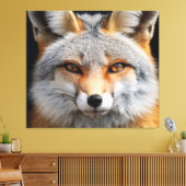 Amber Eyes Fox Art - Fotorealisme Digitaal Schilde Canvas Afdruk (Insitu (Woonkamer))