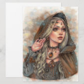 Amber Fantasy Fae Enchantress Art Kaart (Voorkant / Achterkant)