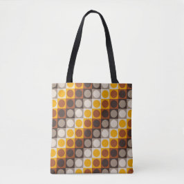 Amber Flame Polka Grid Tote Bag