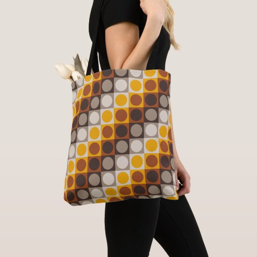 Amber Flame Polka Grid Tote Bag (Dichtbij)