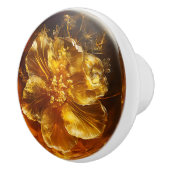 Amber Flower Natuur Pattern Keramische Knop (Rechts)