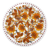 Amber Flowers Elegant Land Keramische Knop (Voorkant)