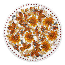 Amber Flowers Elegant Land Keramische Knop