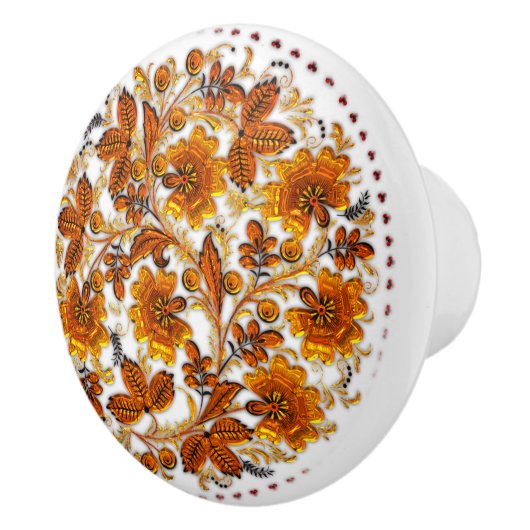 Amber Flowers Elegant Land Keramische Knop (Rechts)