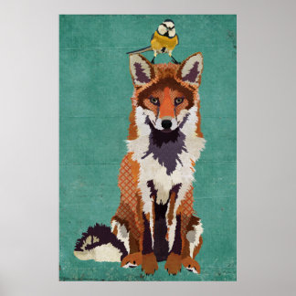 Amber Fox en Little Bird Art Poster