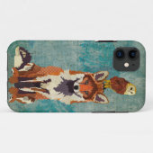 Amber Fox & Owl Blue Roos Hoesje (Achterkant (horizontaal))