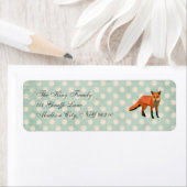 Amber Fox Polkadot adreslabel Etiket (Insitu)