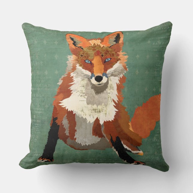 Amber Fox Retro Pillow Kussen (Voorkant)