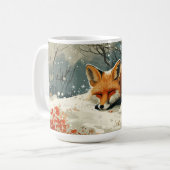 Amber Fox Slapen in Sneeuw Koffiemok (Voorkant links)