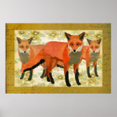 Amber Foxes Art Poster (Voorkant)