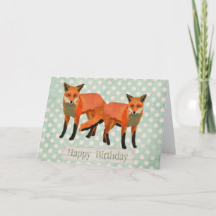 Amber Foxes Verjaardag Kaart