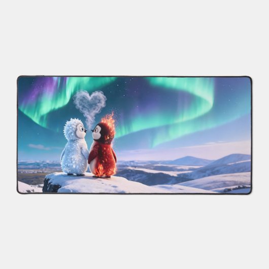 Amber & Frosty Aurora Magic Penguin Mouse Pad (Voorkant)