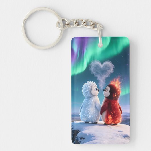 Amber & Frosty Aurora Magic Penguin Sleutelhanger (Voorkant)