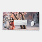 Amber & Frosty Cherry Blossom Penguin Mouse Pad (Keyboard & Muis)