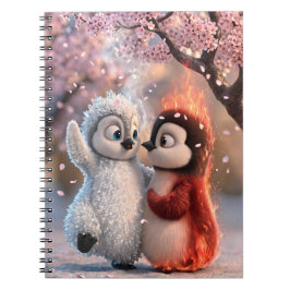 Amber & Frosty Cherry Blossom Penguin Notebook Notitieboek
