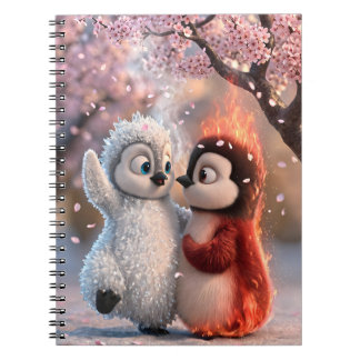 Amber & Frosty Cherry Blossom Penguin Notebook Notitieboek