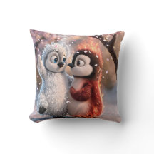 Amber & Frosty Cozy Penguin Pillow