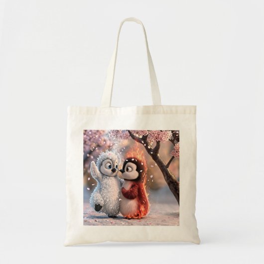 Amber & Frosty Cute Penguin Tote Bag (Voorkant)