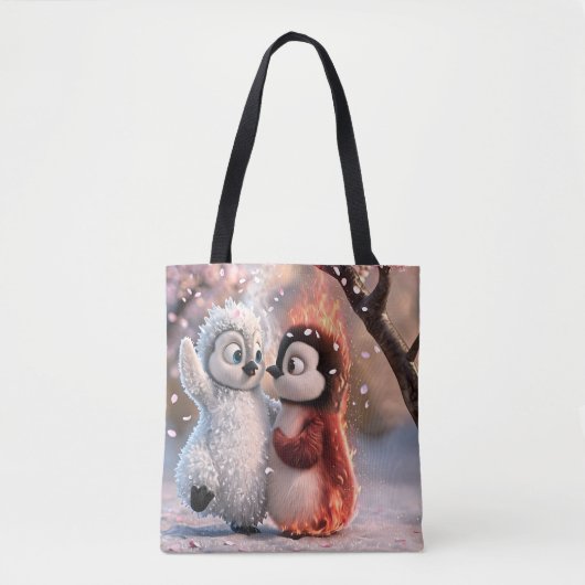 Amber & Frosty Cute Penguin Tote Bag (Voorkant)