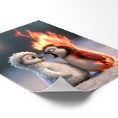 Amber & Frosty Fire and Ice Penguin Poster (Hoek)