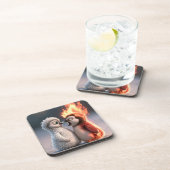 Amber & Frosty Tiny Penguins Big Feelings Coaster Bier Onderzetter (Rechterzijde)