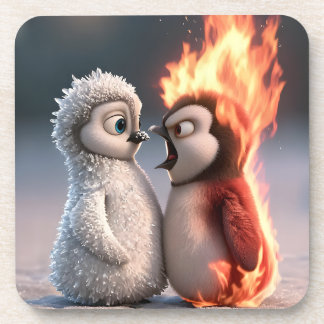 Amber & Frosty Tiny Penguins Big Feelings Coaster Bier Onderzetter