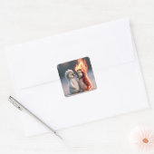 Amber & Frosty Tiny Penguins Big Feelings Vierkante Sticker (Envelop)